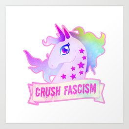 Unicorns against fascism Art Print