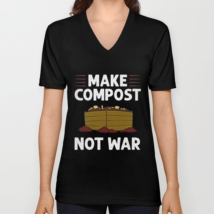 Compost Bin Worm Composting Vermicomposting V Neck T Shirt