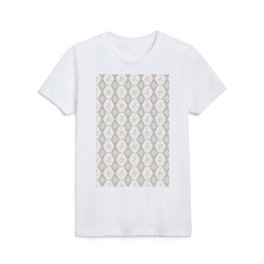 Modern Pink Silver Roses Pattern Collection Kids T Shirt