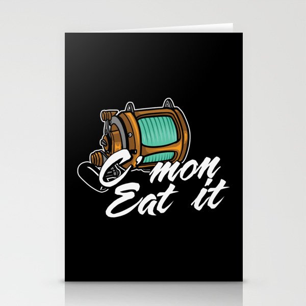 C'mon Eat It Funny Fishing Stationery Cards