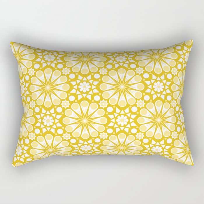 Retro Geometric Floral - Large Rectangular Pillow