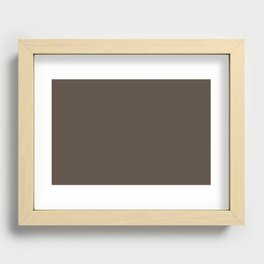 Dark Brown Solid Color Pairs Pantone Cocoa 19-1119 TCX Shades of Brown Hues Recessed Framed Print