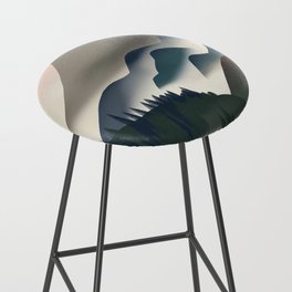 Tonal blue landscape painting Bar Stool