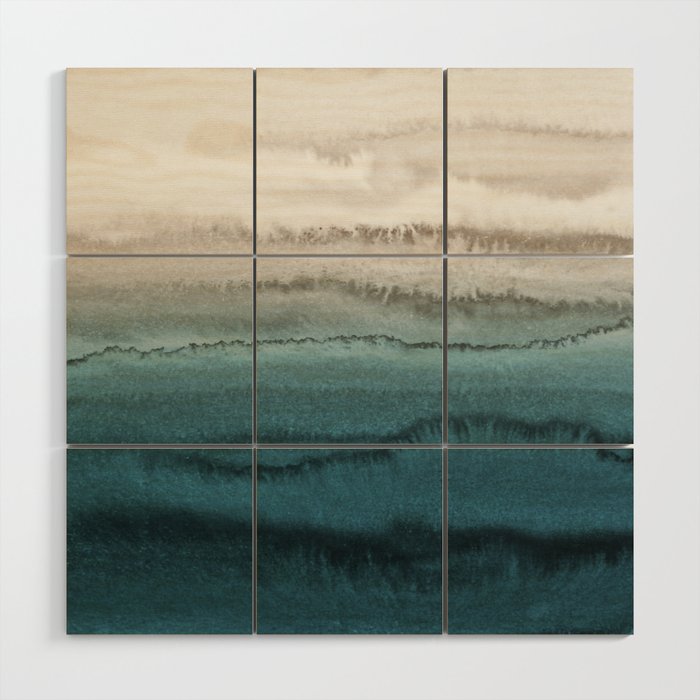 WITHIN THE TIDES - CRASHING WAVES TEAL Wood Wall Art
