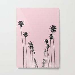 Palm trees 13 Metal Print | Silhouettes, Drawing, Art, Black, Pink, Summer, Tropical, Leaves, Decoration, Trees 