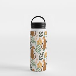 Spring Cheetah Pattern I - Green and Yellow Water Bottle