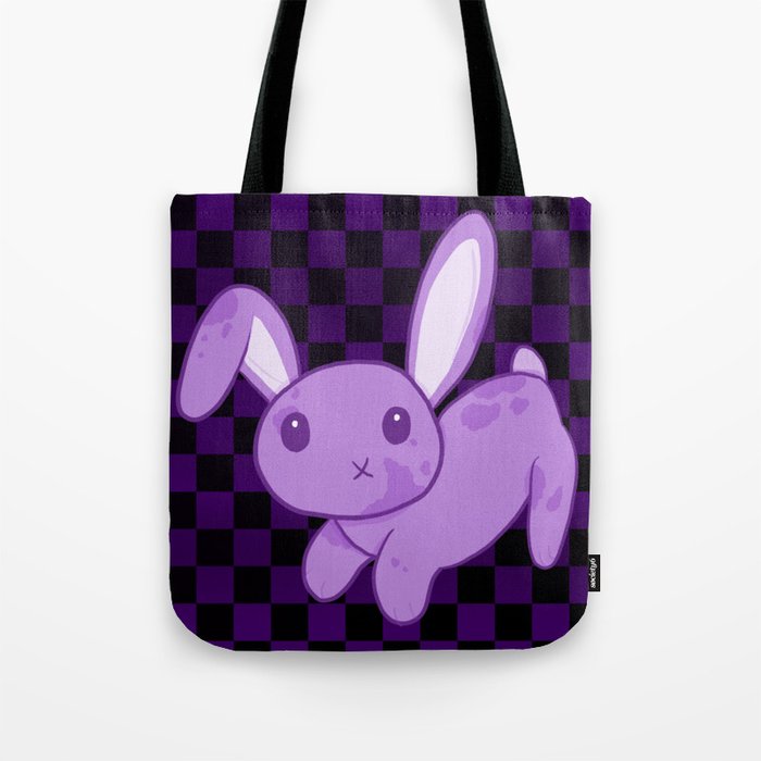 Purple Bunny (Checkered) Tote Bag
