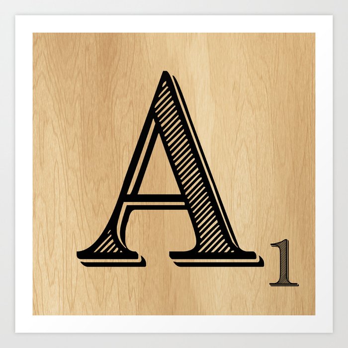 Scrabble Tile Letter A Art Print