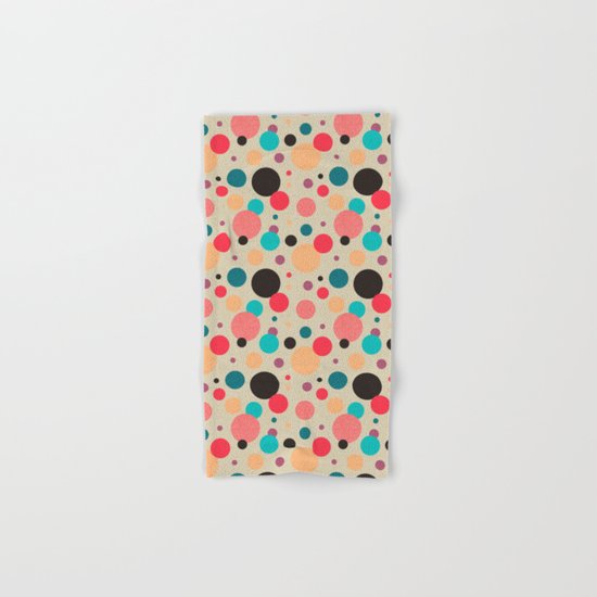 Multicolored Geometric Polka Dot Pattern Hand & Bath Towel