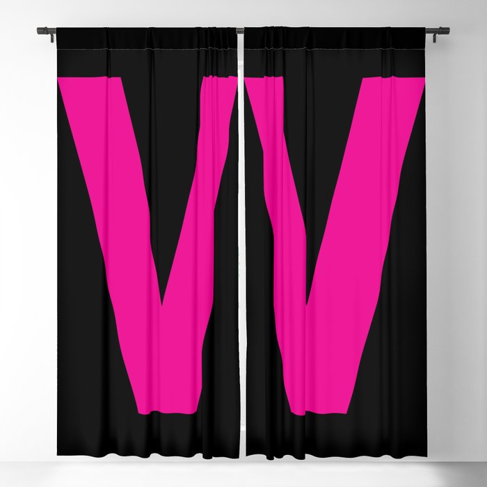 Letter V (Magenta & Black) Blackout Curtain