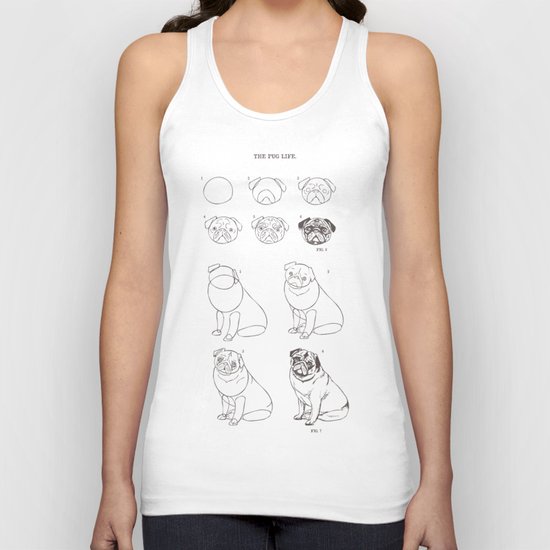 How to Draw The Pug Life Unisex Tank Top