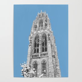 Harkness Tower Pop Art in Blue Poster