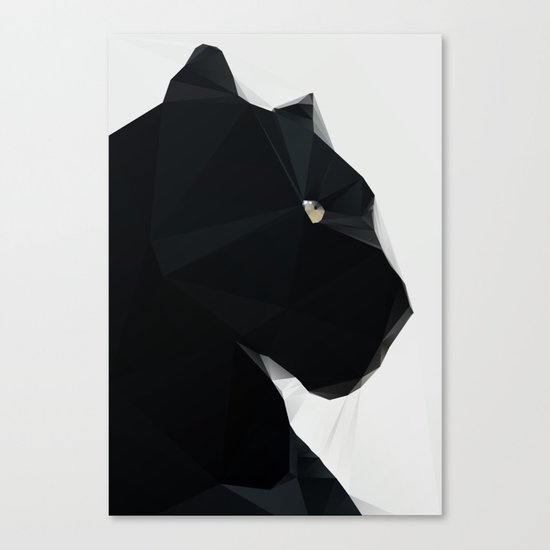 Black Geo Cat 02 Canvas Print