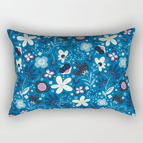 Blue Meadow Rectangular Pillow