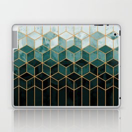 Teal Cubes Luxury Laptop Skin