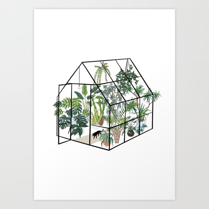 Greenhouse With Plants Art Print By Anyuka Society6