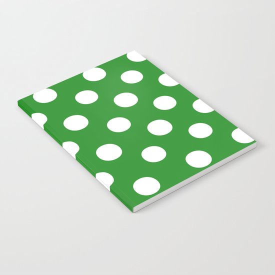 Polka Dots (White/Forest Green) Notebook
