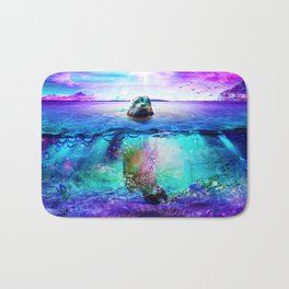 Sealed Underwater Bath Mat | Digital, Treasure, Graphicdesign, Water, Pretty, Fish, Seal, Colorful, Underwater 