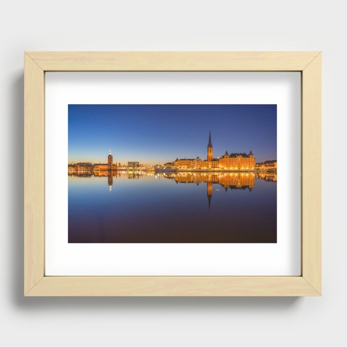 Silhouettes in Stockholm Recessed Framed Print