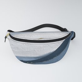 Brush stock texture, gold foil effect, blue and white Fanny Pack