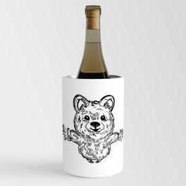 Funny Cute Wombat In Jump Wine Chiller
