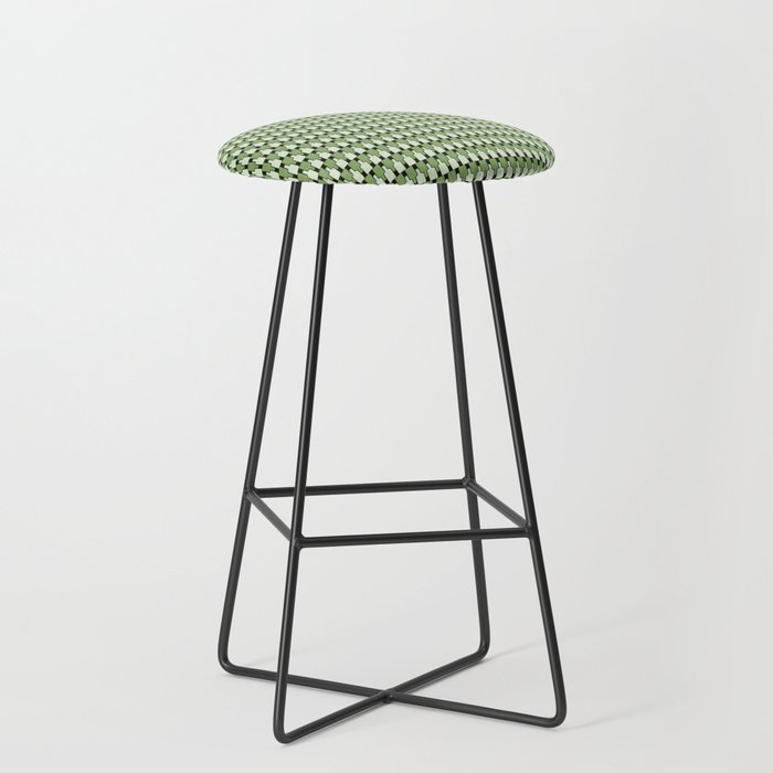 Geometric Cutting Board Pattern in Green Bar Stool