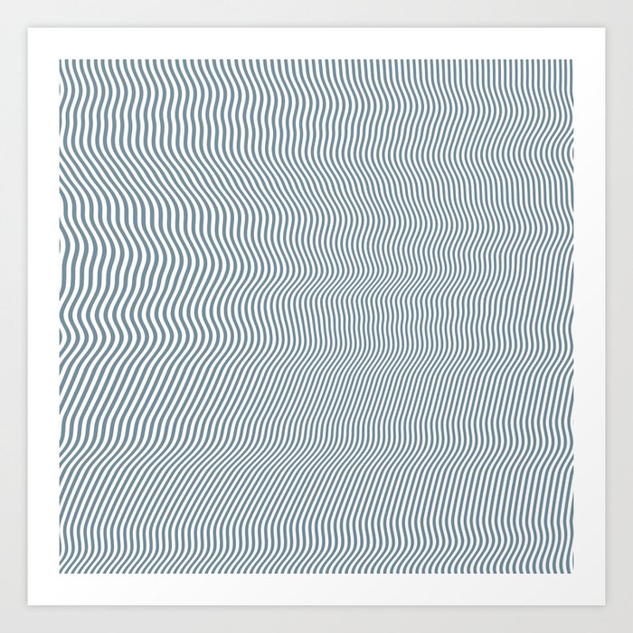 Pale blue minimalist liquid lines Art Print
