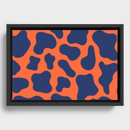 Blue Abstraction Spots Framed Canvas
