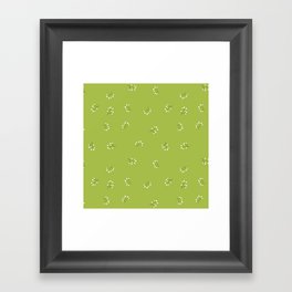 Rowan Branches Seamless Pattern on Light Green Background Framed Art Print