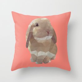 Peanut Bunny the Rabbit Polygon Art Throw Pillow