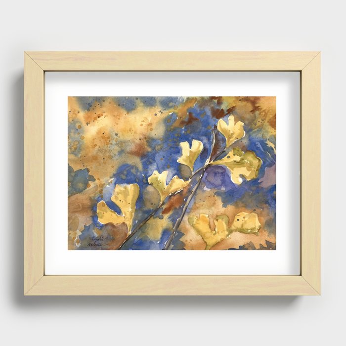 Abstract Autumn Leaves Recessed Framed Print