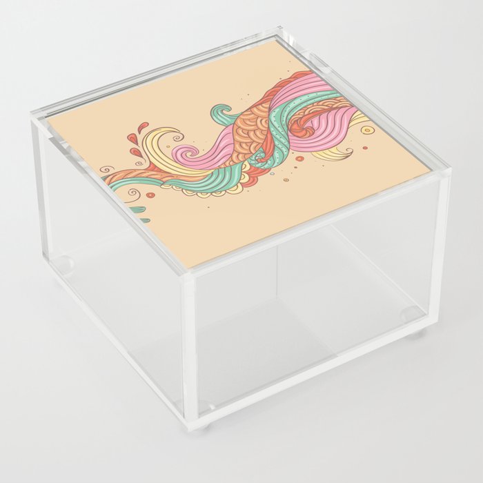 Abstract Sea Swirls  Acrylic Box