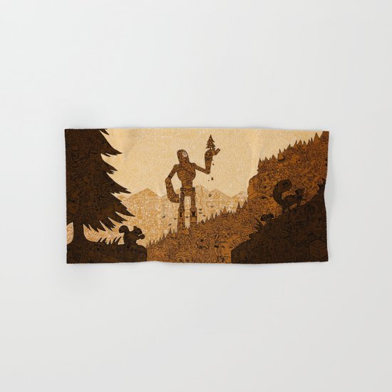 nes no empty spaces giant robot forest tree Hand & Bath Towel