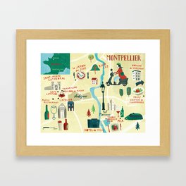 Montpellier Map Framed Art Print