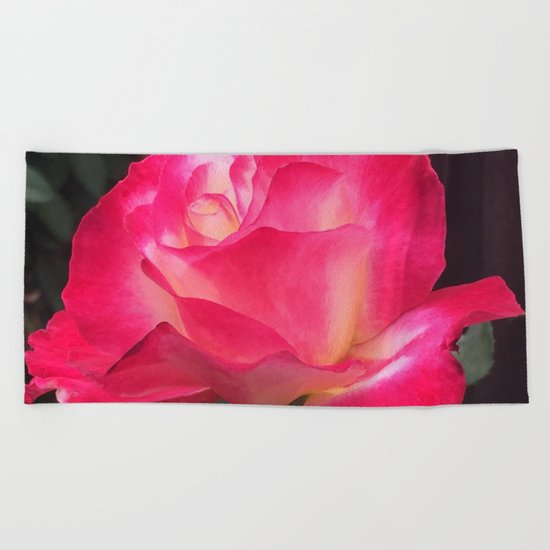 Grandma's Beautiful Rose Untouched Beach Towel