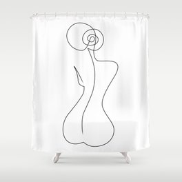 Single Back Line Shower Curtain
