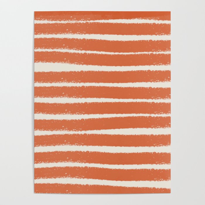 Orange stripe pattern Poster