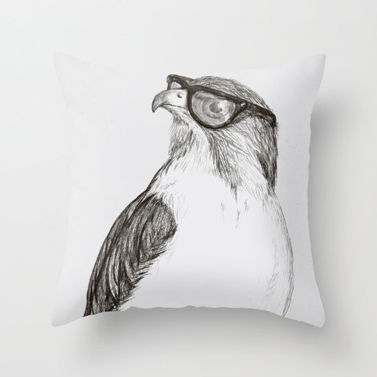Hawk with Poor Eyesight Throw Pillow
