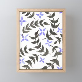 Very peri floral pattern Framed Mini Art Print