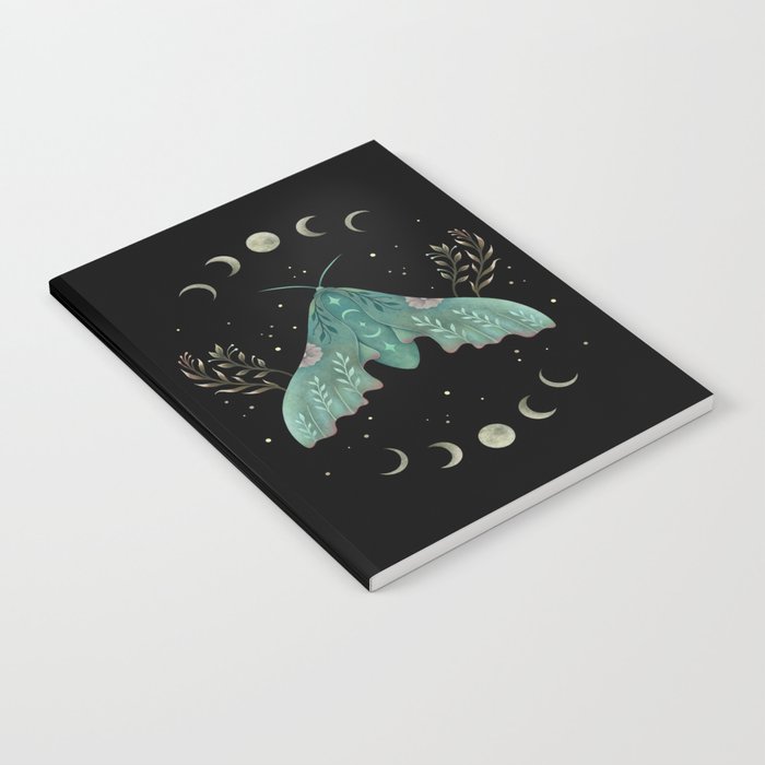 Luna and Moth - Midnight Black Notebook