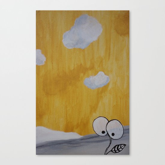 Plant with Yellow Sky Canvas Print