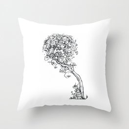 The Story Of Ferdinand (Psychedelic Bull Drawing) Throw Pillow