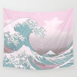 Pastel Great Wave off of Kanagawa  Wall Tapestry