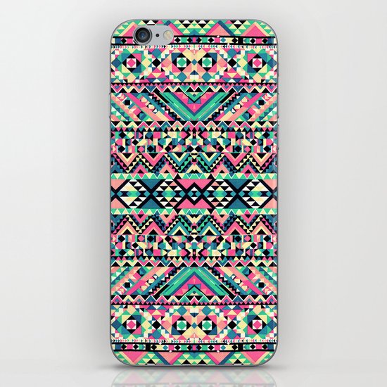 Pink Turquoise Girly Aztec Andes Tribal Pattern iPhone & iPod Skin