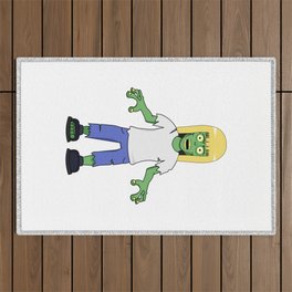 Zombie Girl with Blonde Hair Outdoor Rug
