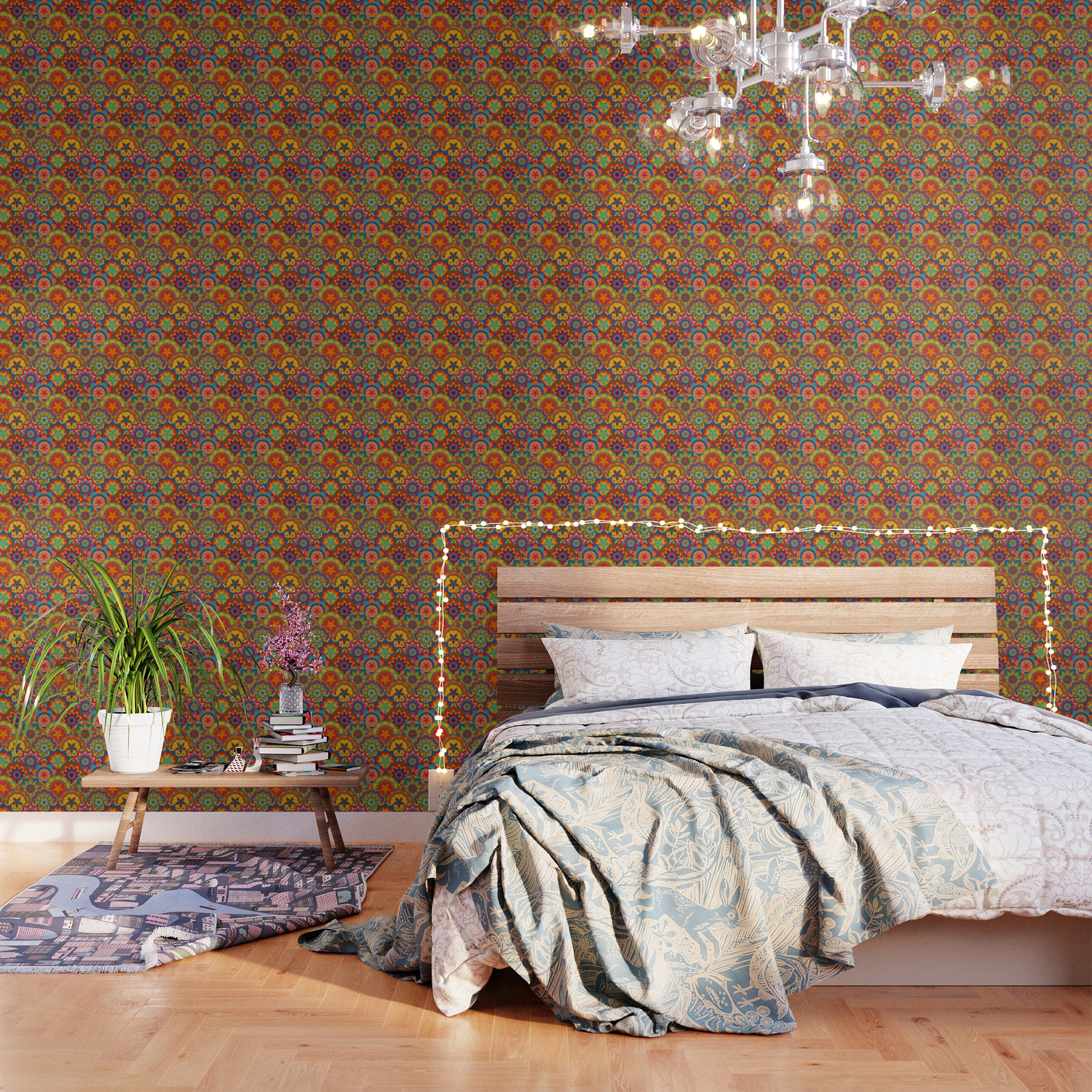 Funky Retro Pattern Mandalas Wallpaper By Shirtsandgifts Society6