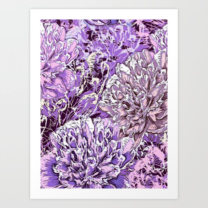 Flowers - blue mood Art Print