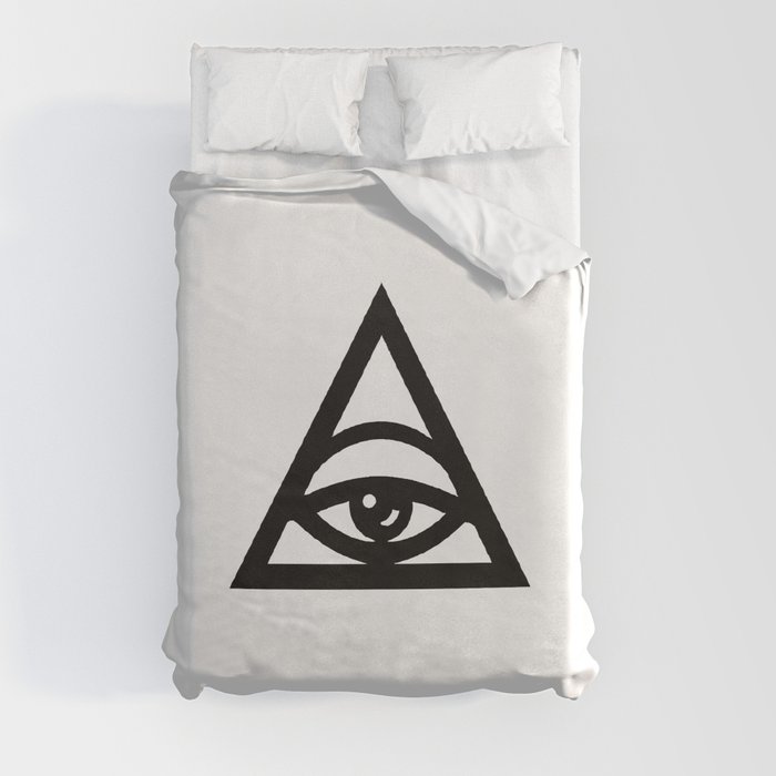 Tired illuminati eye pyramid Duvet Cover