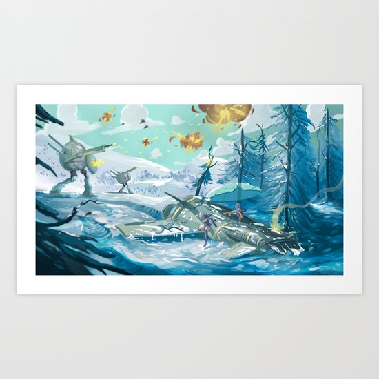 Space crash Art Print