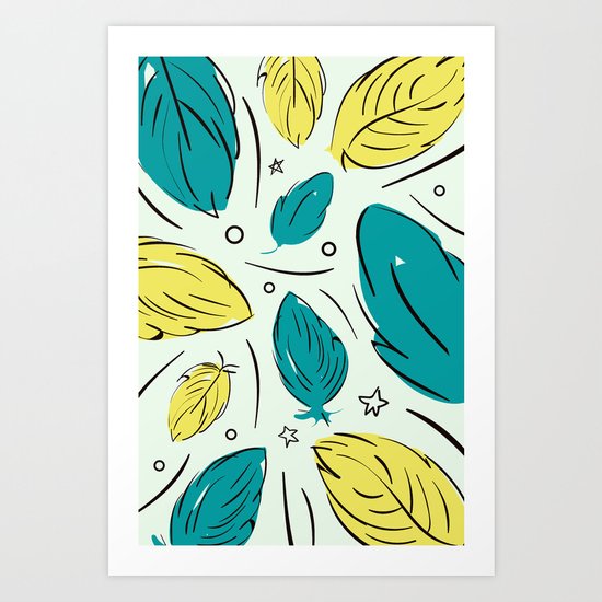 Accent Leaves Art Print